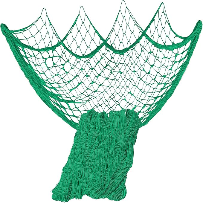 Nature Fish Net Wall Decoration with Shells, Ocean Themed Wall Hangings Fishing Net Party Decor for Pirate Party,Wedding,Photographing Decoration