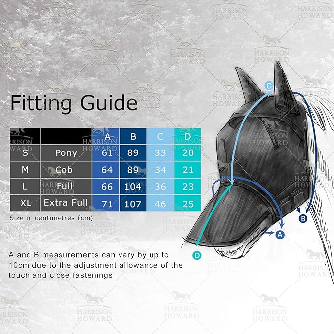 Harrison Howard LumiVista Horse Fly Mask Long Nose with Ears UV Protection for Horse Pine Cones L Full Size
