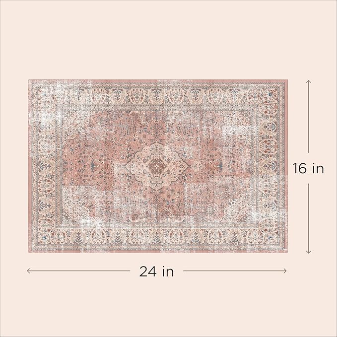 Lovewag Washable Pee Pads for Dogs - Decorative 24x16 Waterproof Dog Potty Pads - Non-Slip, Super Absorbent, Machine Washable - Stylish Floor Cover for Senior Dogs & Puppies - 2 Pack (Blushing Rose)