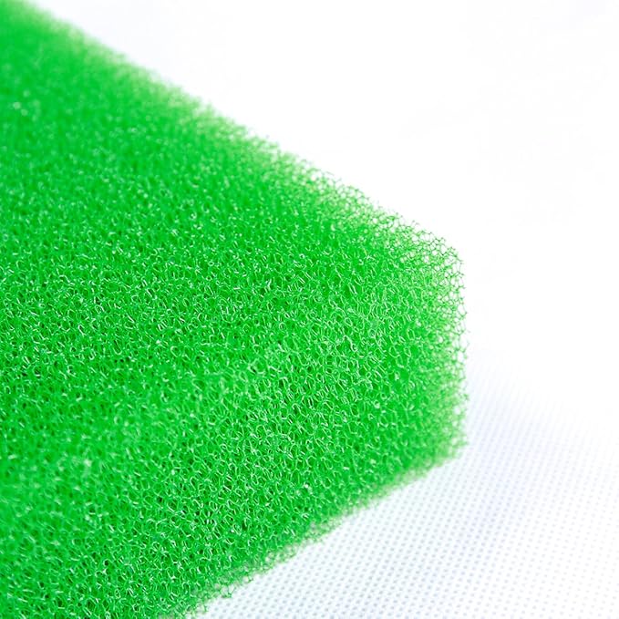 AQUANEAT Aquarium Filter Sponge Open Cell Foam Sheet Bio Sponge Filter Media Pad HMF Fish Tank Sump Divider (11" Lx 10.25" W x 2" H, Green)