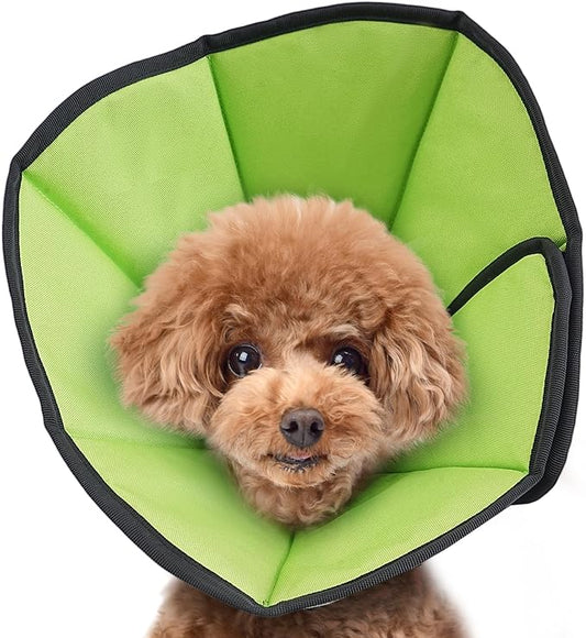 Soft Dog Cone After Surgery: Comfortable Dog Cones Collar for Stop Licking Biting - Adjustable Elizabethan Collar for Dogs fit for Small Medium Large Dogs (Green, S)
