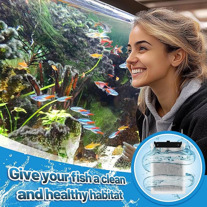 MEWTOGO 12Pcs Medium Filter Cartridges Compatible with Tetra Whisper Bio-Bag M, Aquarium Replacement Filter with Ultra-Activated Carbon for 10i IQ10 PF10 ReptoFilter Creating Clean Environment