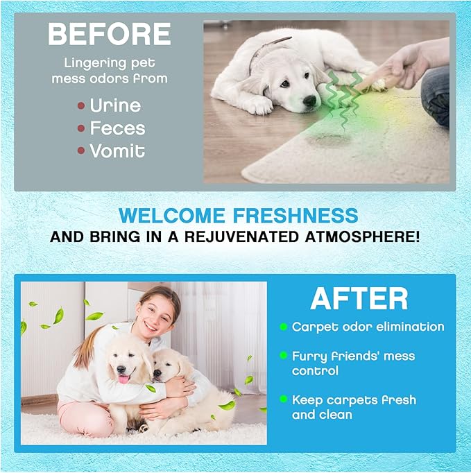 NonScents Carpet & Rug Odor Eliminator - Safe & Fragrance-Free Pet Carpet Deodorizer - Cat and Dog Smell Neutralizer - Removes Pet Urine Odors - Fresh Scent Powder in Pet Areas at Home