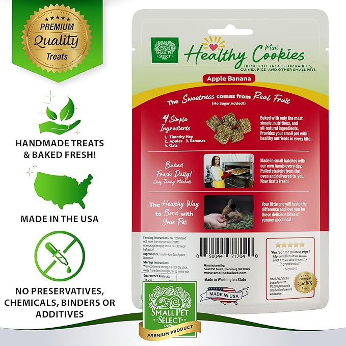Small Pet Select Healthy Snackers Mini Cookies- Apple Banana, 2 oz