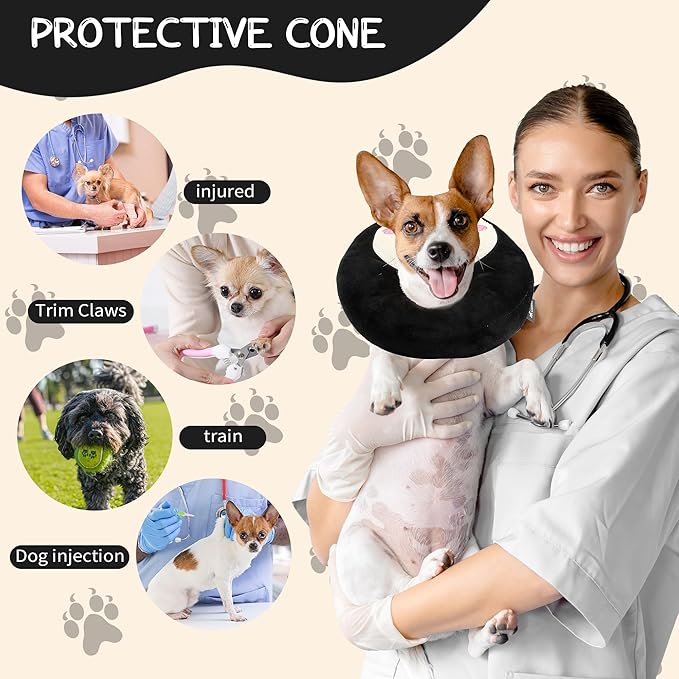 Adjustable cat Cone Collar Soft to Stop Licking After Surgery for Kitten, Alternative to Cone of Shame cat, Donut Cone for Cats, pet Elizabethan Collar (Penguin, Medium)