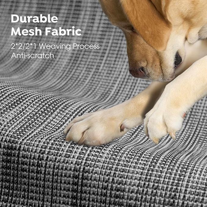 Veehoo XXL Outdoor Elevated Dog Bed, Raised Dog Cot for Extra Large Dogs, Cooling Washable Waterproof Pet Hammock Beds with Slope Headrest, Breathable Mesh and Sturdy Frame, XX-Large, CWC2204