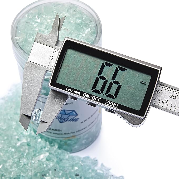 TWINKLING High Luster Crushed Glass Glitter, Broken Glass, Fire Glass Gems Chips for Fire Pit, DIY Resin Art, Epoxy Crafts, Geode Painting, Aquarium Decoration, 6-9mm(370g/13oz.) (Aqua)