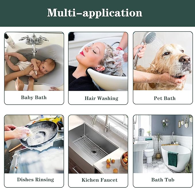 Tub faucet spayer attachment,Bathtub Shower Head Sink-Faucet with 5 Adapters, 79" Hose for Pet Dog Rinse, Baby Bath & Hair washing, ON/OFF Extension for Tub Faucet, Utility Sink, Garden,Bathroom