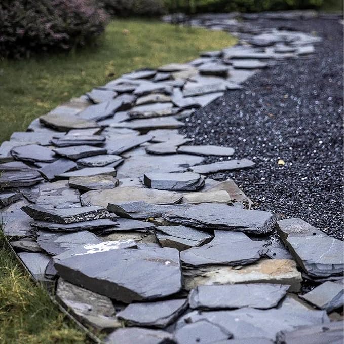 Unocho Aquarium Rocks 5lb Natural Slate Rocks for Aquarium Aquascaping,Terrariums,Paludariums,Reptile Enclosures,Wargaming, Model Railroads, Miniature or Fairy Gardens-2 to 4 inches