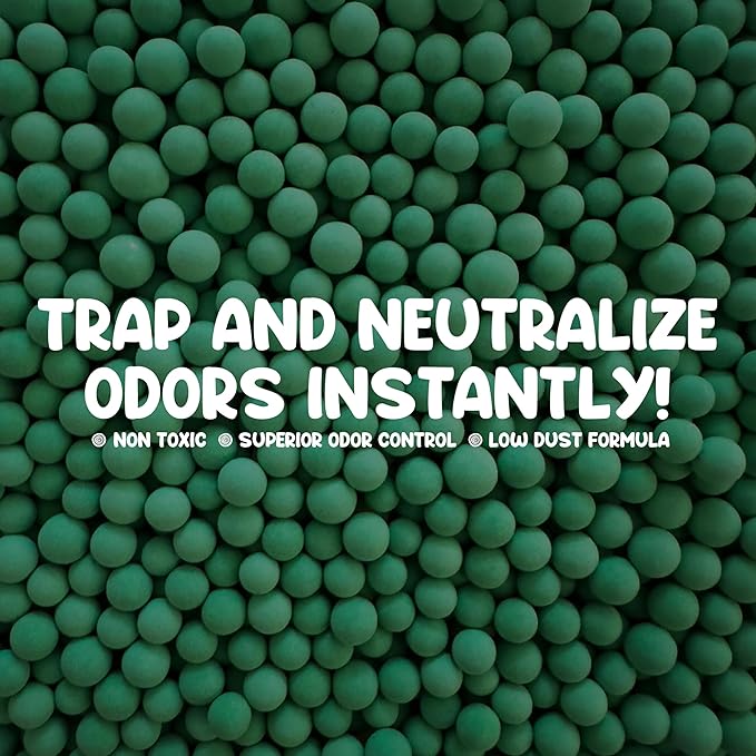 Deodorant Beads - Area Deodorizer for Cat Litter Boxes, Low-Dust, Non-Toxic, Superior Odor Control, Pet-Safe, Cleaner Air