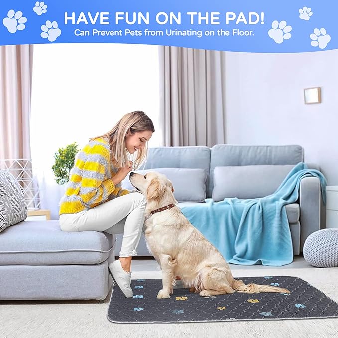 Aitmexcn Washable Puppy Dog Pee Pad, 4PCS 100% Waterproof Whelping Training Mat for Puppy/Senior Dog, Fast Drying Reusable Puppy Pads for Indoor, Outdoor and Car Travel- 18'' x 24''