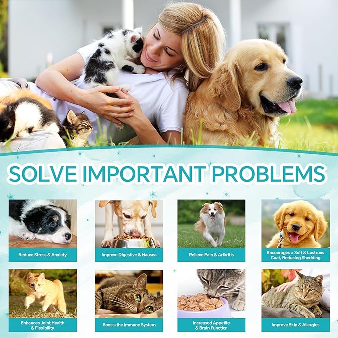 Hemp Oil for Dogs and Cats - Hemp Oil Drops Rich in Omega 3, 6, 9 and Organic Extract Helps Pets with Аnxiеty, Pаin, Strеss, Slееp, Аrthritis, Sеizures Rеlief, Pets Calming Treat-1 Pack