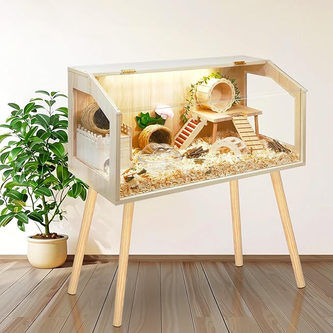 Hamster Cage with Legs, Guinea Pig Cages Chew Proof, Hamster House, Hamster Cages and Habitats, 40" L x 20" W x 47.6" H