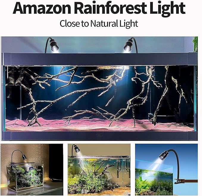 UPETTOOLS Aquarium Light Full Spectrum Fish Tank Lights LED Zoom Lights for Plants 3 Colors Adjustable Focal Length 10w