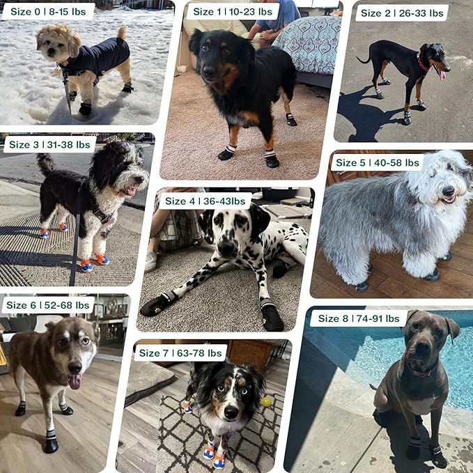 Dog Shoes for Medium Dogs, Large Dog Boots for Winter Snow, Hot Pavement, Dog Booties & Paw Protectors Size 3