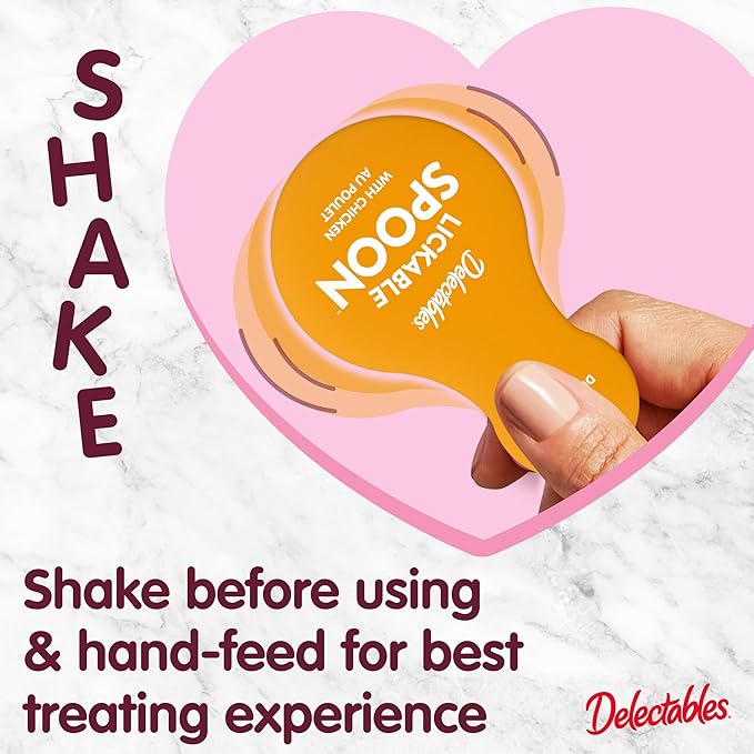 Hartz New Delectables Lickable Spoon Interactive Lickable Cat Treats for Quick & Easy Bonding, Chicken 32ct