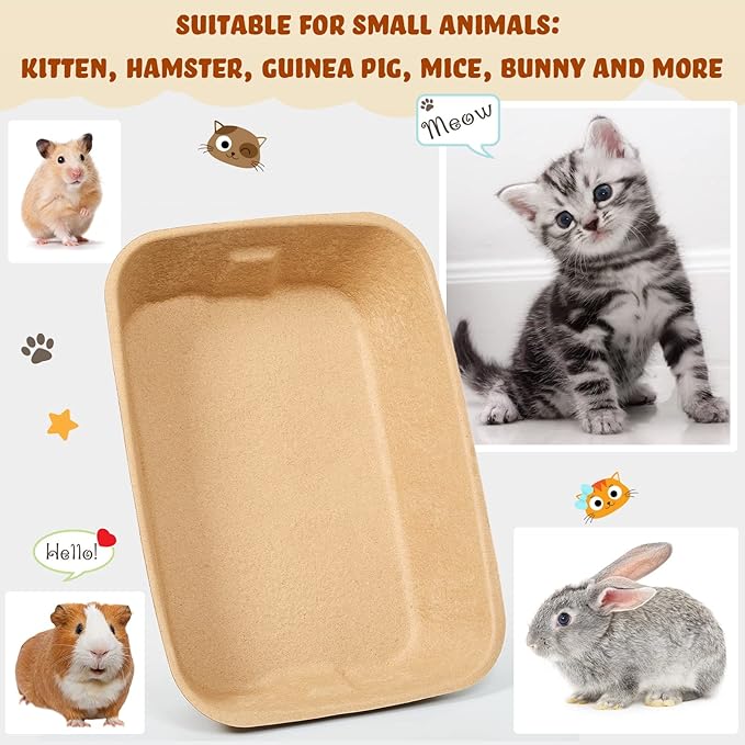 Tessco 15 Pack Small Disposable Litter Box Kitten Disposable Cat Litter Tray 16.1 x 11.2 x 3.7 Inch Paper Box for Indoor Outdoor Small Animals Cat, Hamster, Guinea Pig, Mice, Bunny and More