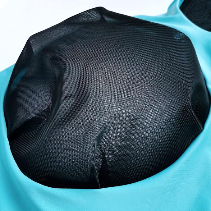 Horse Fly Mask with Ears - Large Eye Space for Full Vision, Breathable Stretch Comfort Fit, UV Protection, Forelock Opening, Easy Pull-On Paleblue Full