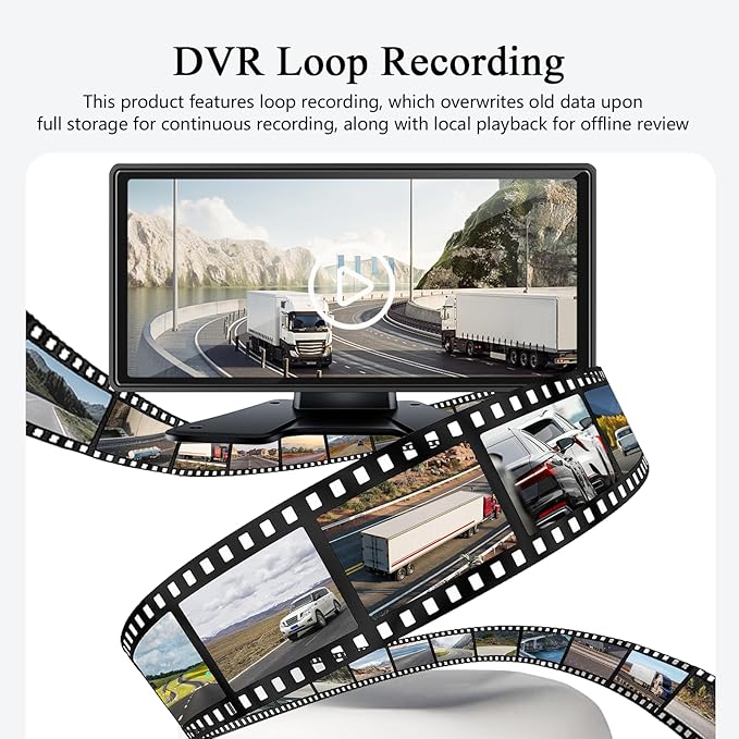 RV Backup Camera with Carplay Android Auto for RV Horse Trailer Semi Box Truck,1080P HD 4 Splits 10.36" Touch Monitor Rear/Side Backup Cameras with Mirror Link FM Waterproof Night Vision DVR Recording