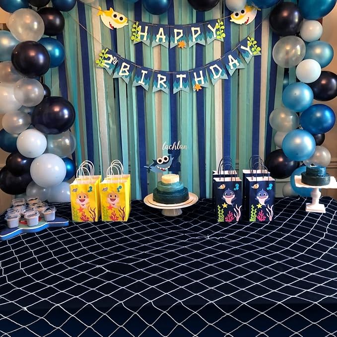 Rosoz Nature Fish Net Wall Decoration with Shells, Ocean Themed Wall Hangings Fishing Net Party Decor for Pirate Party,Wedding,Photographing Decoration