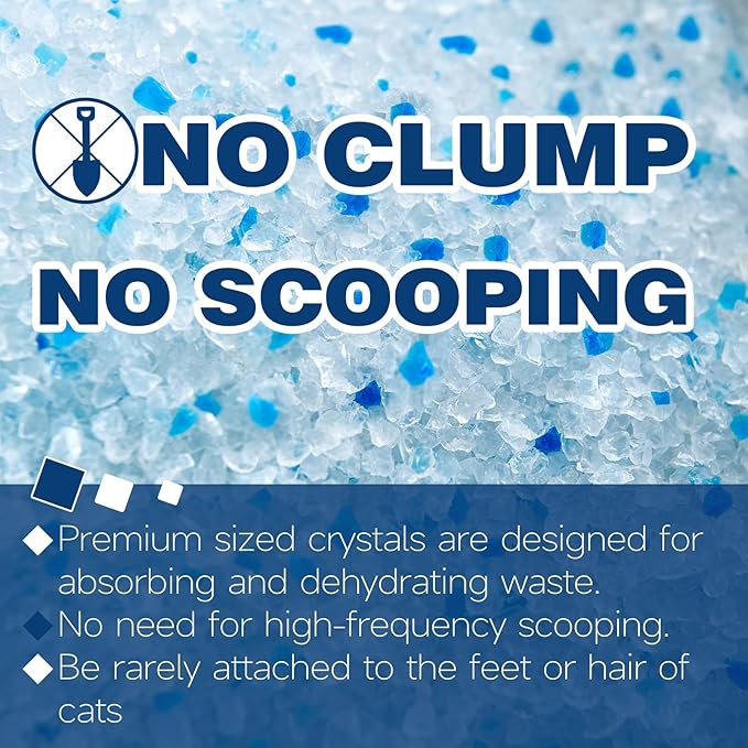 Made4Pets Cat Litter Crystals Kitty Litter Odor Control Crystal Litter Non Clumping No scooping Low Dust, Low Tracking, Lightweight, Dehydrates Waste,– 13.2 lbs (4 x 3.3 lb Packs)