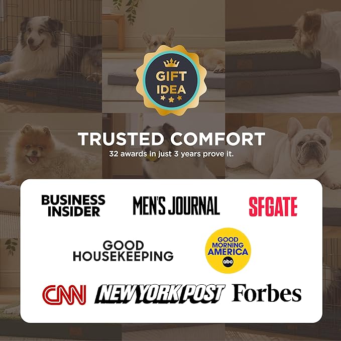 Bedsure Cooling Dog Bed for Crate - Large Orthopedic Flat Puppy Beds with Removable Washable Cover, Egg Crate Foam Pet Mat, Suitable for Pet Up to 50 lbs