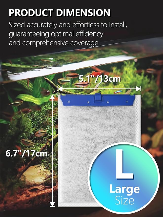12 Pack Large Fish Tank Filter Cartridges Compatible with Tetra Whisper Bio-Bag Filters, Turtle Tank Filter Replacement for Whisper 20i, 40i / IQ20, 30, 45, 60 / PF20, 30, 40, 60 & ReptoFilter