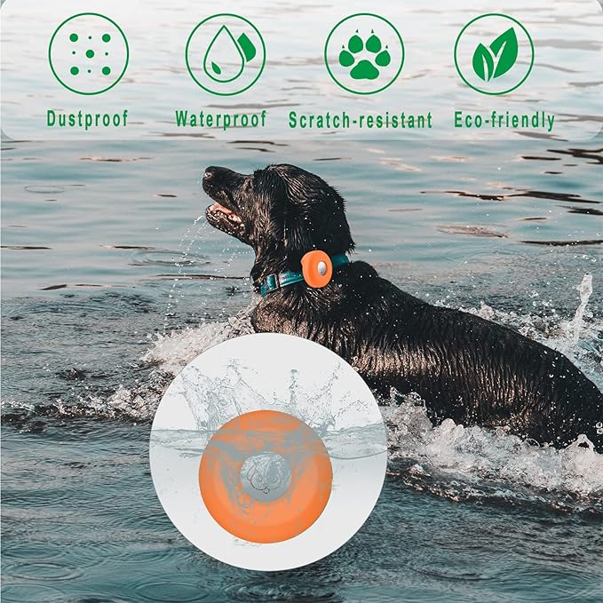 Airtag Holder for Dog Collar, Cibaabo Silicone Air Tag Case Cover Compatible with Apple Airtags for 0.8-1.2inch Cat Pet Collar Harness Loop