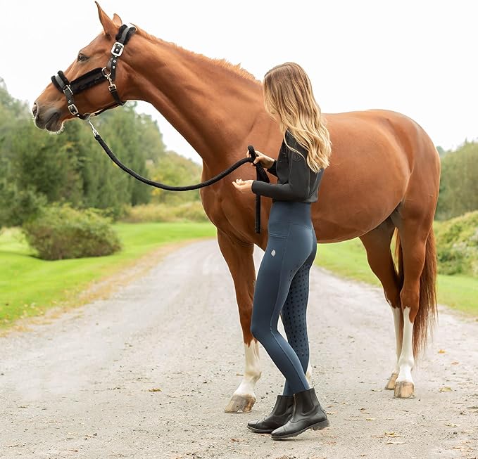 Equinavia Valkyrie Soft Ultra Fleece Padded Adjustable Breakaway Horse Halter - Black/Black - Horse