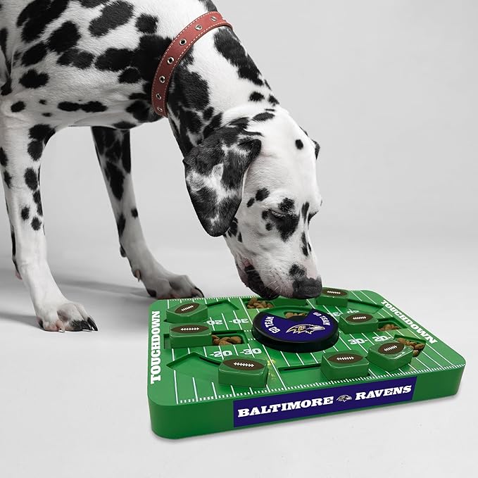 Pets First NFL Baltimore Ravens Large Puzzle Treat Toy for Dogs - Interactive Slow Feeding Toy, New Large Size