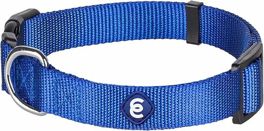 Blueberry Pet Essentials Large Dog Collar in Royal Blue | Adjustable & Eco-Friendly Durable Nylon Strap | Classic Collar for Large Dogs, Boy & Girl Pets