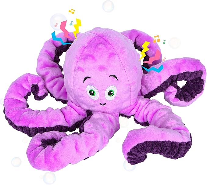 Dog Squeaky Toys Octopus - Tough Plush Large Medium & Small Dog Toys - Stuffed Animals Puppy Toys - Funny Cute Dog Toy for Dog Birthday Presents (Octopus Purple)