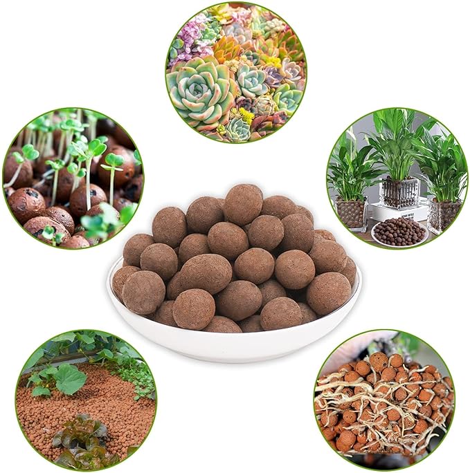 Halatool 10LB Leca Clay Pebbles for Plants 4mm-16mm Clay Balls 100% Natural Hydroton Leca Balls for Indoor Plants Hydroponic Growing Gardening Orchids Drainage Decoration Aquaponics