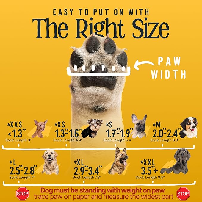 DOK TigerToes Premium Non-Slip Dog Socks for Hardwood Floors - Extra-Thick Grip That Works Even When Twisted - Prevents Licking, Slipping, and Great for Dog Paw Protection (XXXL)