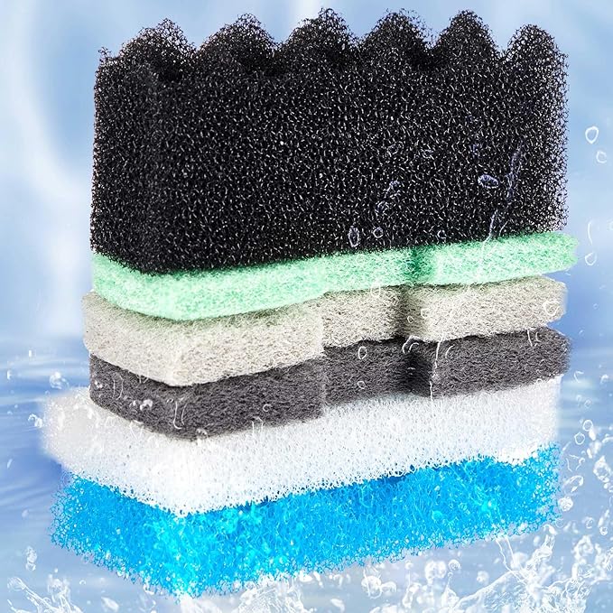 32 Pcs Aquarium Replacement Maintenance Kit Compatible with Fluval 106/107 Filter Media Including Biological Sponge, Ammonia/Phosphate/Nitrite Remover Pad, Aquarium Towel, Grease