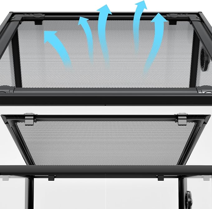 Oiibo 18" x 18" x 24" Glass Reptile Terrarium, Knock-Down Rainforest Reptile Habitat Tank with Front Opening Doors & Top Screen Ventilation, 30 Gallon Vertical Terrarium