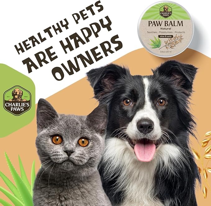 2 Pack Paw Balm 100% Natural Oil Aloe Oats Vanilla for Dog and Cat Paw Pad Balm Dog Nose Balm Paw Moisturizer Wax for Dog Pet Puppy Protect Dry Cracked Paw Foot Heals Restores Paw Elbows 3.5 Oz