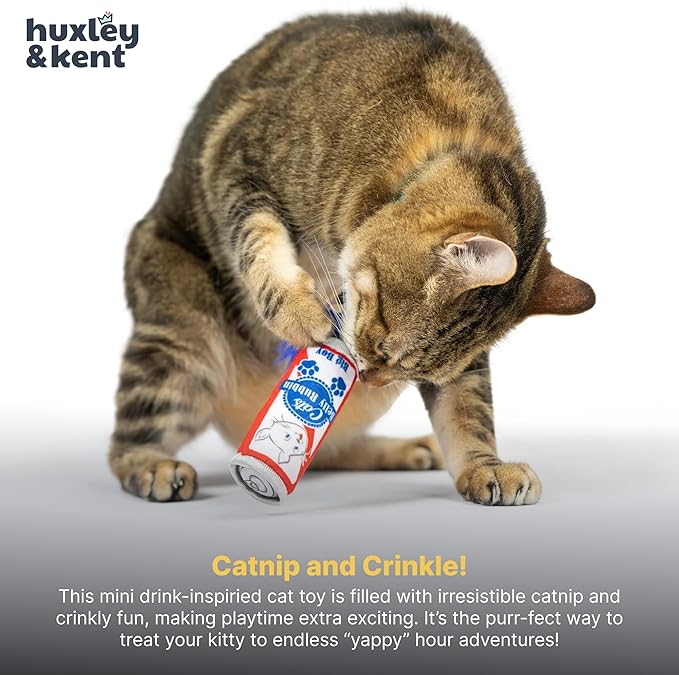Huxley & Kent Plush Cat Toy - Interactive Catnip Toy for Cats & Kittens - Soft Kitty Toy with Crinkle & Catnip - Fun Indoor Play Toy - Belly Rubbin