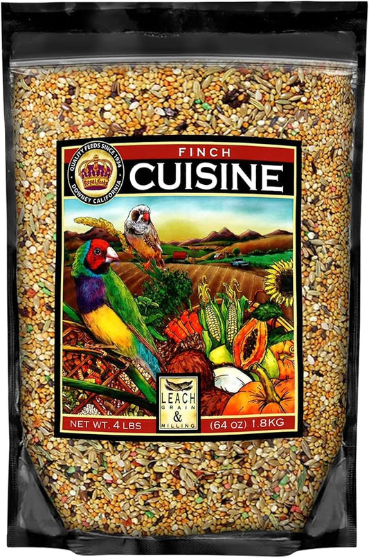 LEACH GRAIN & MILLING CO. Finch Cuisine 4 Lbs, Finch Food, Nutrient-Rich Blend Bird Seed, Birdseed for Finches and Small Birds, Support Daily Energy, Growth & Healthy Balanced Diet, No Mess Bird Seed