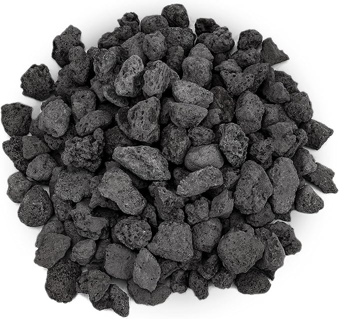 Mr. Fireglass 10 Pounds Lava Rocks Black Natural Stone Granules for Gas Fire Pit Fireplace, Gas Log Set & Barbecue Grills, Decorative Landscaping Rocks for Indoor and Outdoor Use, 0.4" - 0.8" Sized