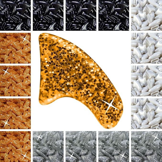zetpo 80 pcs Cat Claw Covers | Cat Nail Caps | with Adhesives and Applicators (L, Black, White, Silver Glitter, 24k Gold Glitter)