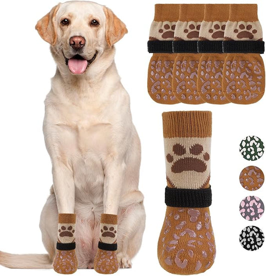 KOOLTAIL Dog Socks for Hot/Cold Pavement to Prevent Licking Paws Scratching,Anti Slip Pet Boots&Paw Protector for Hardwood Floors,Traction Control Grip Booties for Small Medium Large Senior Dogs S