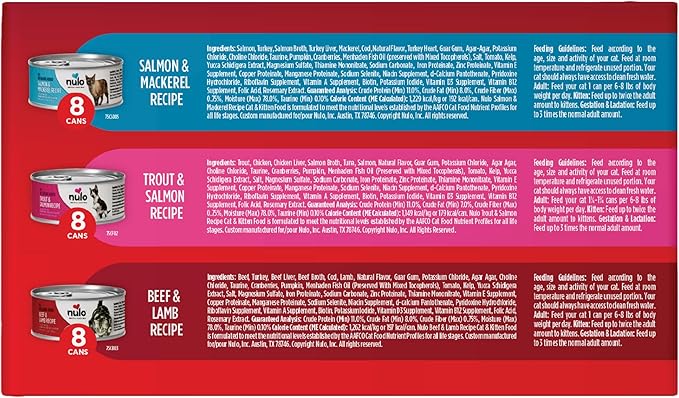 Nulo Variety Pack Pate Wet Canned Cat Food, 5.5 Ounce(Pack of 24)