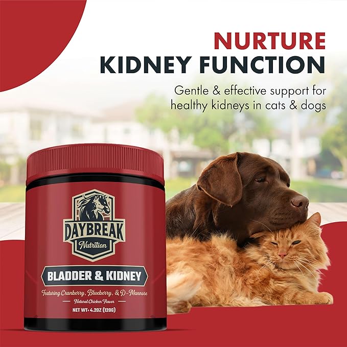 Bladder and Kidney Relief for Dogs & Cats by Daybreak Nutrition | Powder Cranberry Supplement for Dogs and Cat for UTI Treatment & Urinary Support | Dog & Cat Urinary Tract Infection Remedy Supplement