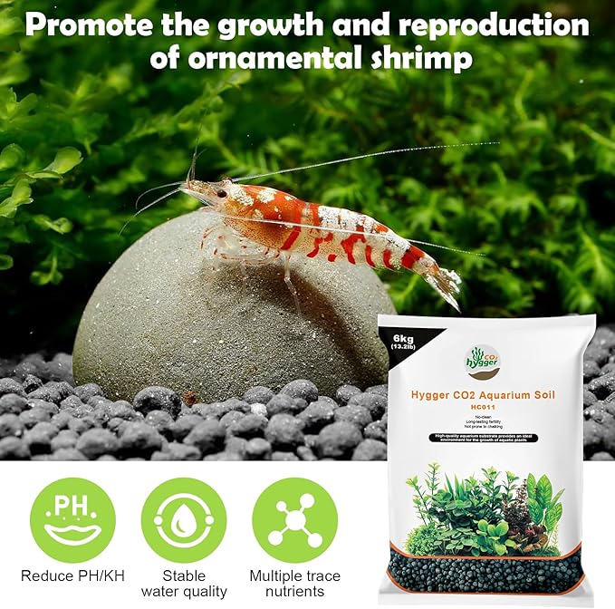 Shrimp Soil Water Grass Mud for Aquarium Fish Tank Aquascaping - Aquarium Substrate Soil for Shrimp Breeding and Plant Growth, No Washing Needed(13.2, Pounds)