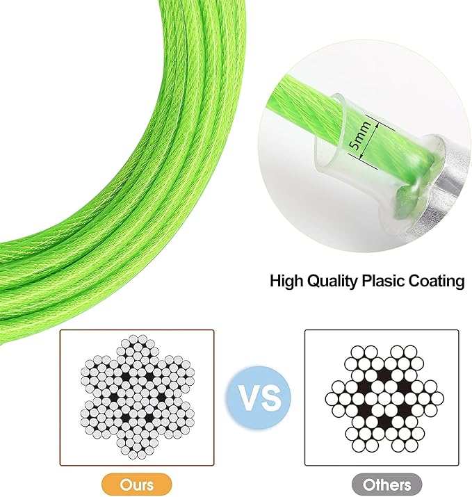 Dog Tie Out Cable for Outside,20FT Heavy Duty Dog Leash&Chains with Swivel Hook,Small-Large Dogs Runner Cable Up to 250lbs, Long Dogs Lead Line for Yard Outdoor and Camping (250lbs 20FT, Green)