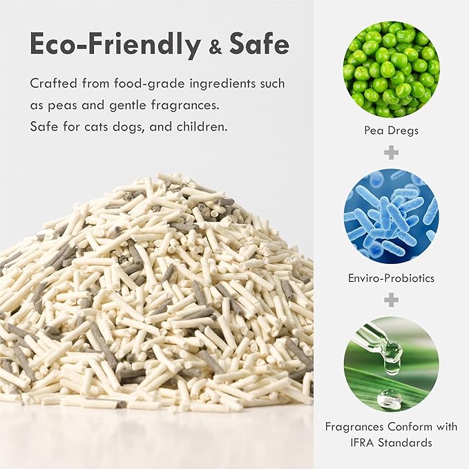 Lady N Pellet Tofu Cat Litter, Strong Clumping Ultra Absorbent Natural Litter, Dust-Free, Low Tracking Cat Litter, Enviro-probiotic and Activated Carbon for Odor Control 18lb (Boba Tea+ Unscented)