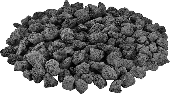Mr. Fireglass 10 Pounds Lava Rocks Black Natural Stone Granules for Gas Fire Pit Fireplace, Gas Log Set & Barbecue Grills, Decorative Landscaping Rocks for Indoor and Outdoor Use, 0.8" - 1.2" Sized