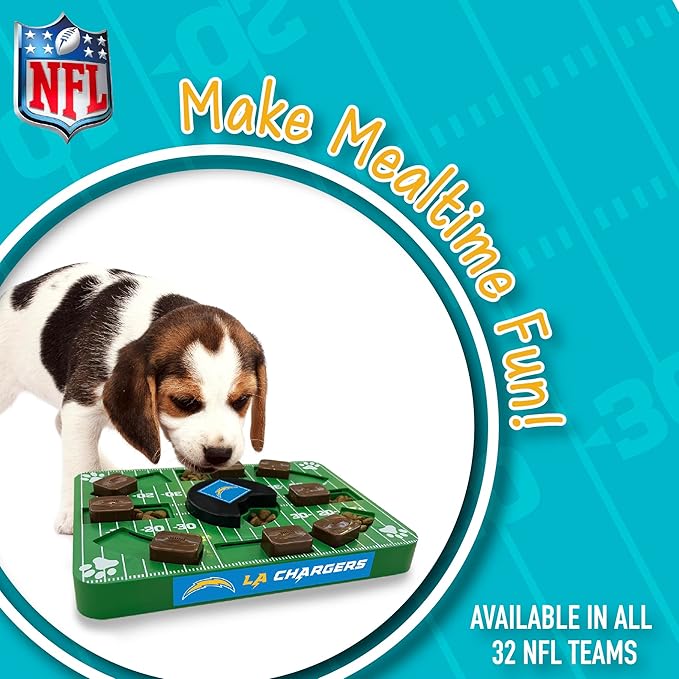 Pets First NFL Los Angeles Chargers Puzzle Toy - Interactive Dog Puzzle Treat Toy