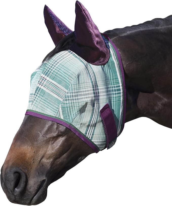 Kensington Signature Fly Mask w/Web Trim, Soft Mesh Ears & Forelock Opening Size: M-Small Horse Color: 2019 - Imperial Jade